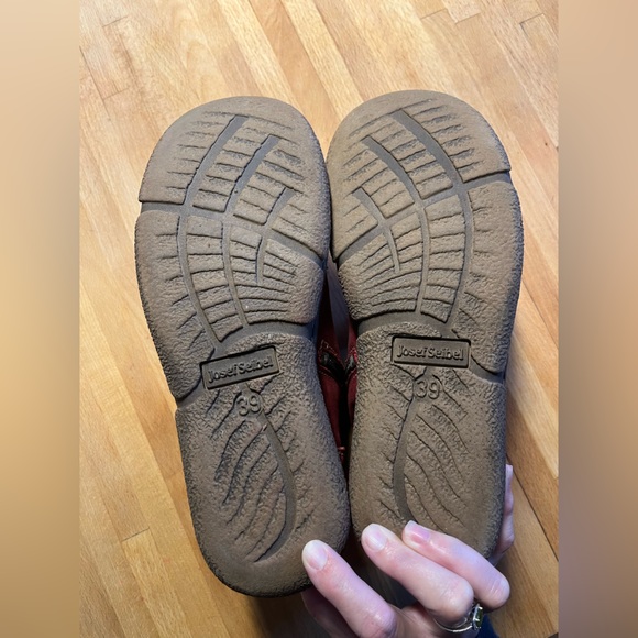 Josef Seibel Red Lace Up Boots 8 EU 39 - Picture 8 of 10